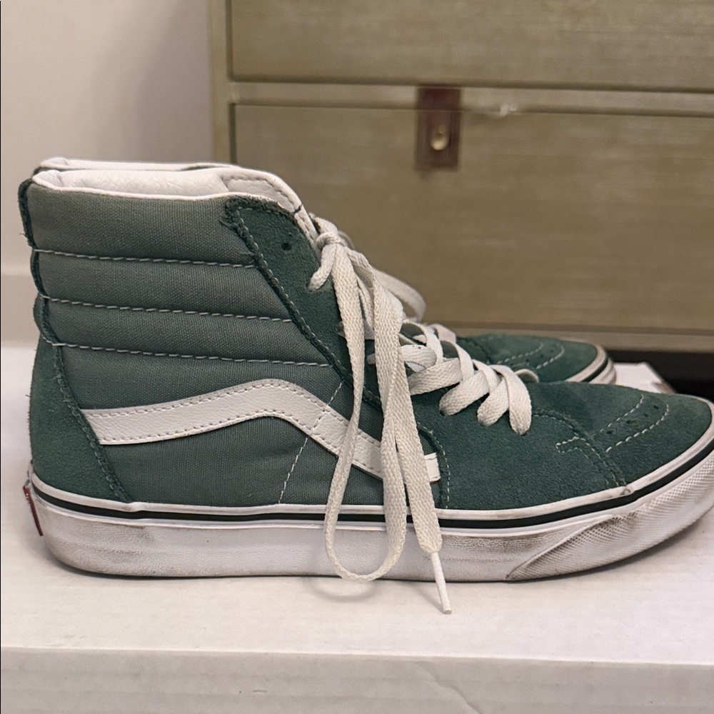 Vans Forest Green High-Tops with White Trim 8.5 - Picture 3 of 4